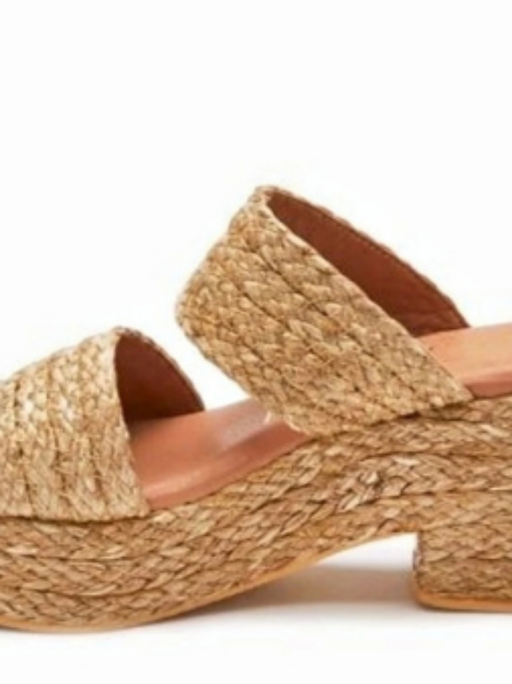 BEACH by Matisse Gem Platform Slide Sandal Raffia Platform Wedge Women's Size 7 - Picture 3 of 10